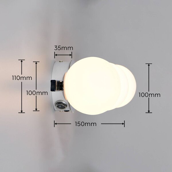 Trio Lighting Nástěnné světlo Alfio, šířka 50 cm, chromovaný kov/sklo, IP44, 3 žárovky, Chrom / stříbro, Koupelna, kov, Moderní