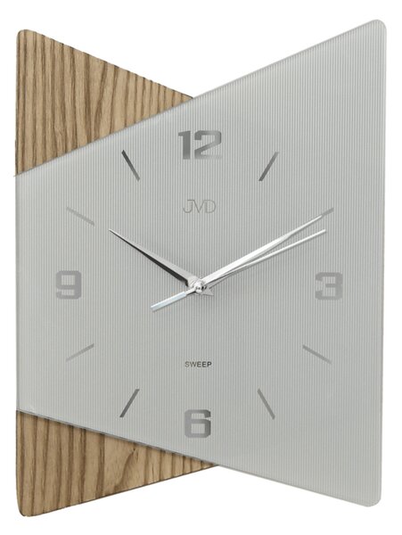 JVD Moderní luxusní netikající skleněné hodiny JVD NS13011.3 s tichým chodem (JVD Moderní luxusní netikající skleněné hodiny JVD NS13011.3 s tichým chodem)