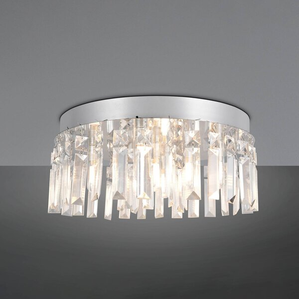 Trio Lighting Stropní světlo Tommaso, bílé, Ø 35 cm, plast, IP44, Čirá / transparetní, Obývací pokoj / jídelna, Plast