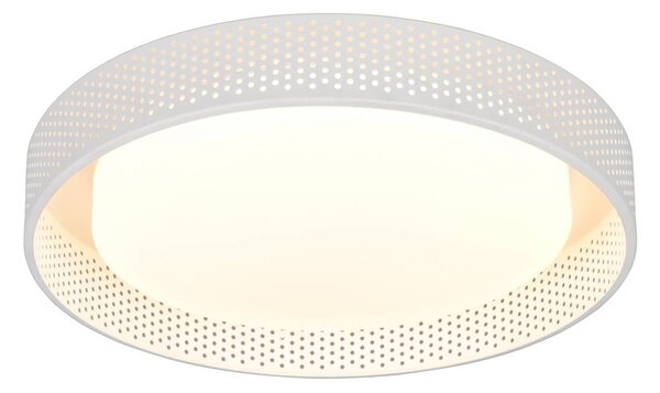 Trio Lighting LED stropní svítidlo Filippo, matná bílá, Ø 33 cm, kov, IP44, stmívatelný, Bílá / opál, Koupelna, kov, Moderní