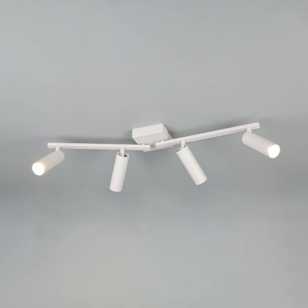 Trio Lighting Stropní bodové světlo Dara, délka 66 cm, šedý, kov, 4ramenný, Hliník / šedá / zinek, Obývací pokoj / jídelna, kov, Moderní
