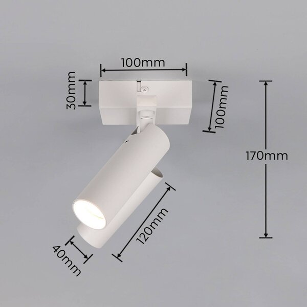 Trio Lighting Stropní bodové světlo Dara, délka 28 cm, šedý, kov, 2křídlý., Hliník / šedá / zinek, Obývací pokoj / jídelna, kov, Moderní