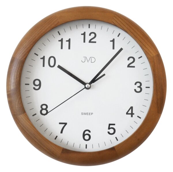 Dřevěné netikající tiché nástěnné hodiny JVD NS19020/11 (tiché dřevěné hodiny)