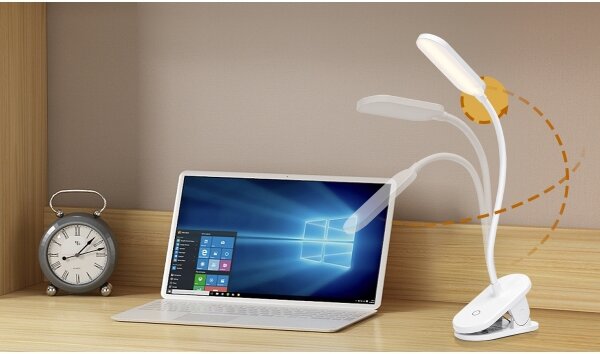 Aigostar-LED Stmívatelná nabíjecí stolní lampa s klipem LED/2,5W/5V 1200mAh bílá