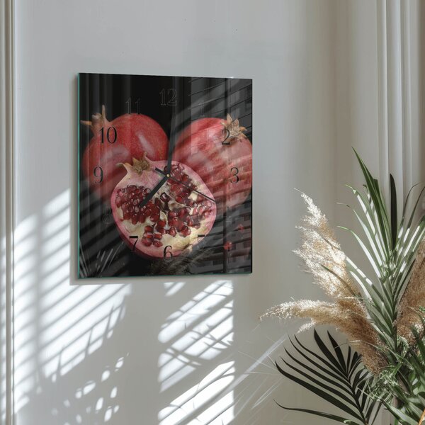 Skleněné hodiny na stěnu Granát zskc-30x30-00177431
