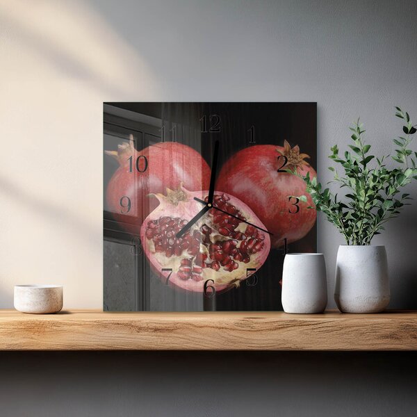 Skleněné hodiny na stěnu Granát zskc-30x30-00177431