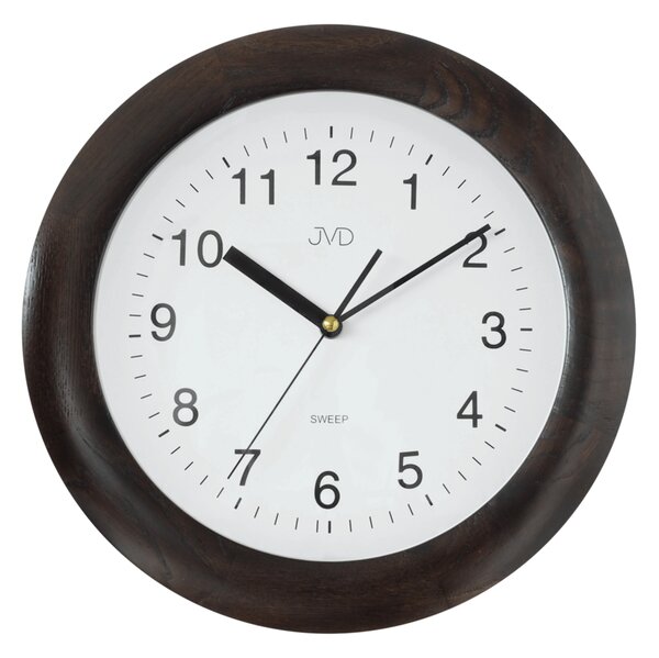 Dřevěné netickající tiché nástěnné hodiny JVD NS7017.4 (tiché dřevěné hodiny)