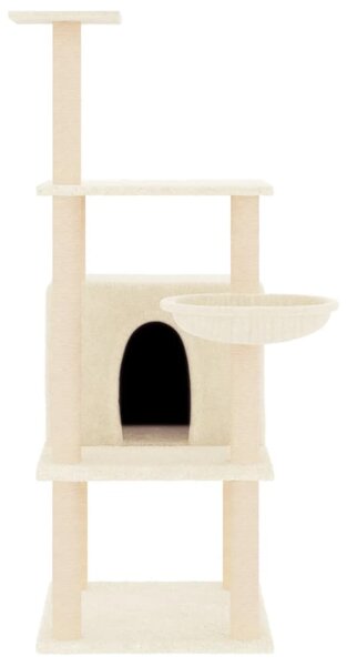 Škrabadlo pro kočky se sisalovými sloupky krémové 132 cm 171726