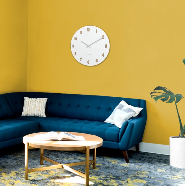 Velké bílé dřevěné hodiny LAVVU WHITE LCT4070 ( Velké bílé dřevěné hodiny LAVVU WHITE LCT4070)