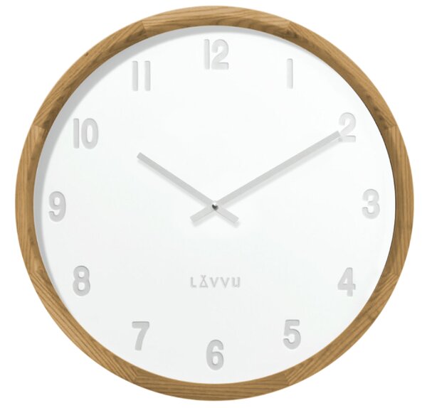 Světlé dřevěné bílé hodiny LAVVU FADE LCT4060 (Světlé dřevěné bílé hodiny LAVVU FADE LCT4060)