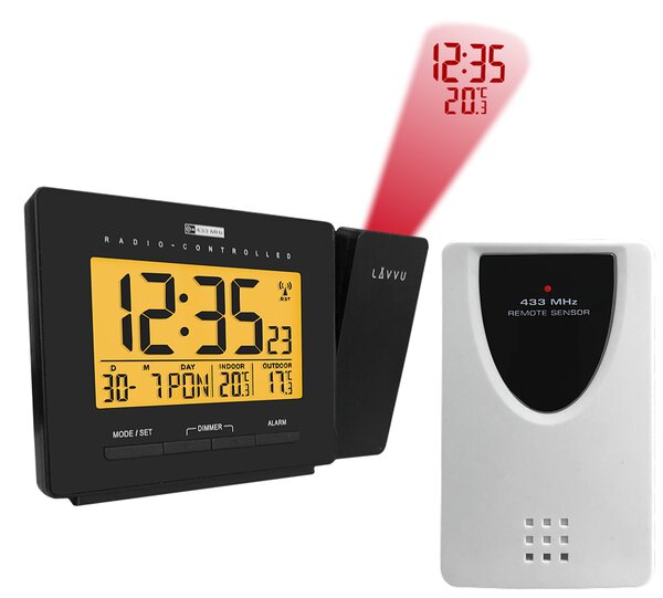 Digitální projekční budík řízený rádiovým signálem LAVVU PROJECTION s češtinou LAR0030 (Digitální projekční budík řízený rádiovým signálem LAVVU PROJECTION s češtinou LAR0030)