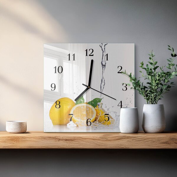 Skleněné hodiny na stěnu Citrony zskc-30x30-00183175