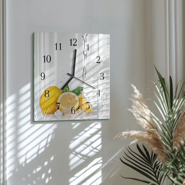 Skleněné hodiny na stěnu Citrony zskc-30x30-00183175