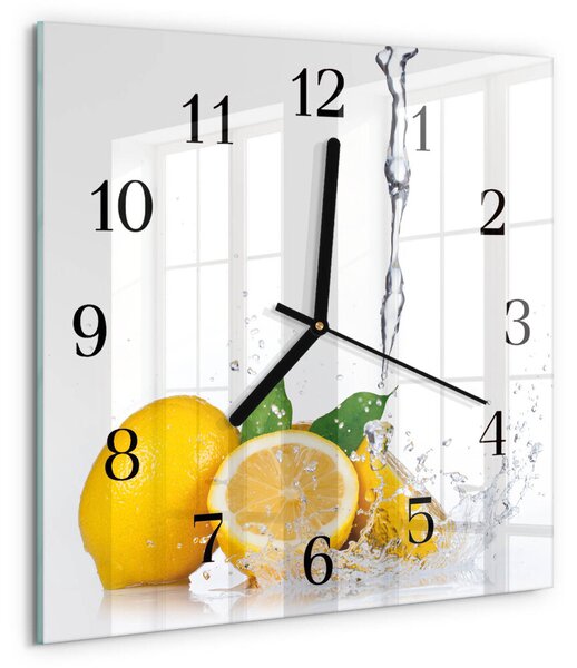 Skleněné hodiny na stěnu Citrony zskc-30x30-00183175