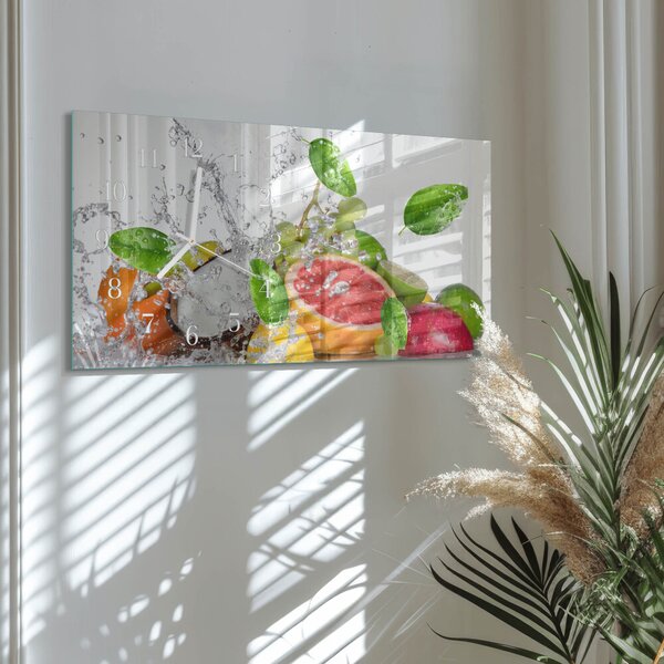 Skleněné hodiny horizontální Ovoce na vodě zsppb-60x30-00295264