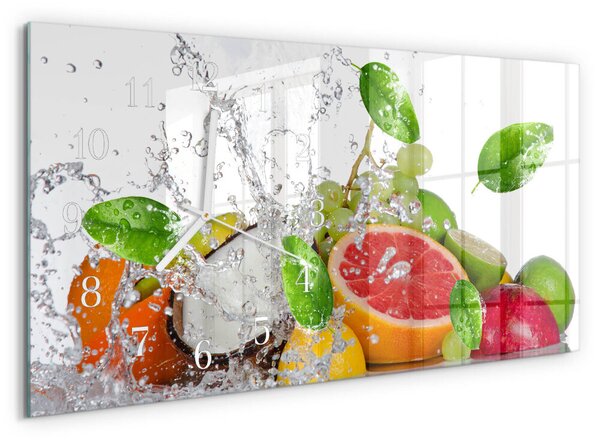 Skleněné hodiny horizontální Ovoce na vodě zsppb-60x30-00295264