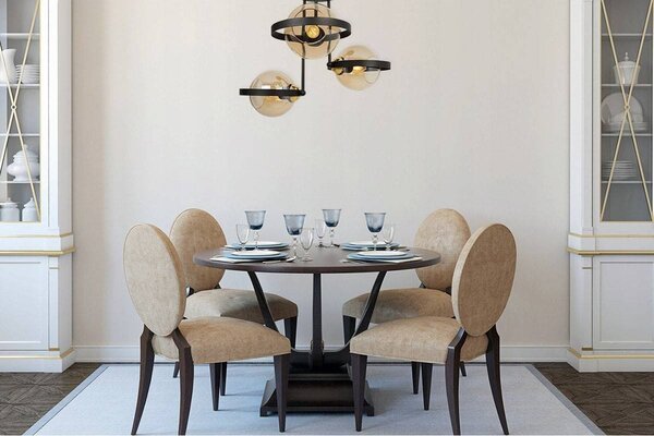 Stropní svítidlo Haga Ring, 3x medové skleněné stínítko (výběr ze 3 barev uchycení)
