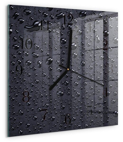 Skleněné hodiny na stěnu Kapky zskc-30x30-00180555