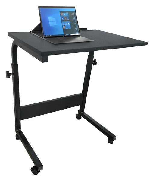 KONDELA Nastavitelný PC stůl s kolečky, černá, WESTA