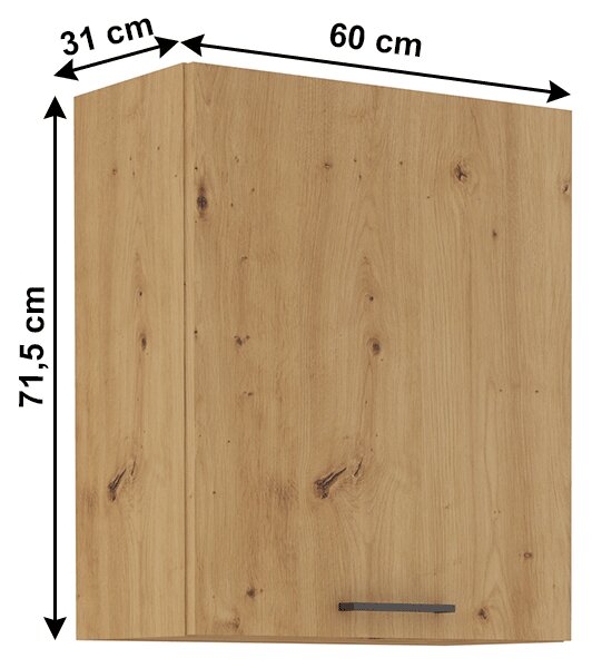 KONDELA Horní skříňka, černý mat / dub artisan, Monro, 60 G-72 1F