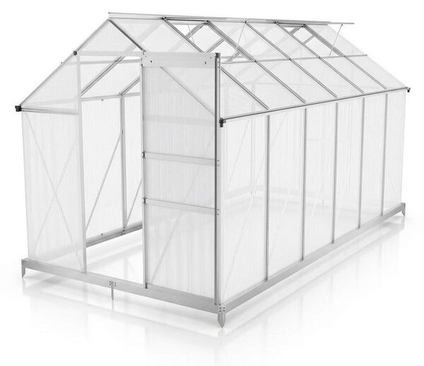Hliníkový skleník se základem, 7,2 m²