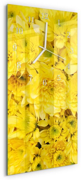 Skleněné hodiny vertikální Květiny zsppb-30x60-00082173