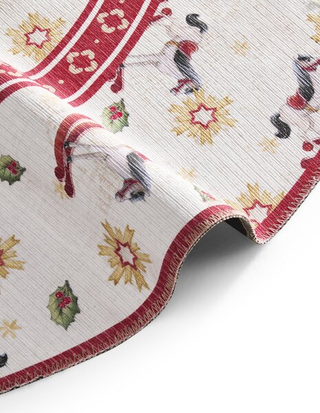 Villeroy & Boch, Kusový koberec Villeroy & Boch Toy's delight 106275 Cream, Red kruh, 160x160 (průměr) kruh, červená, obývací pokoj