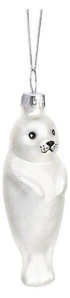 Skleněná ručně vyrobená vánoční ozdoba 9 cm Baby Seal – Sass & Belle