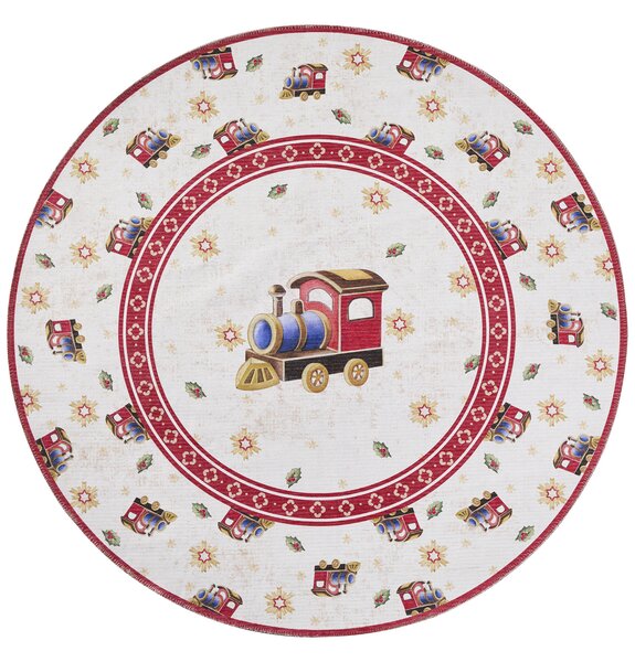 Villeroy & Boch, Kusový koberec Villeroy & Boch Toy's delight 106276 Cream, Red kruh, 160x160 (průměr) kruh, červená, obývací pokoj