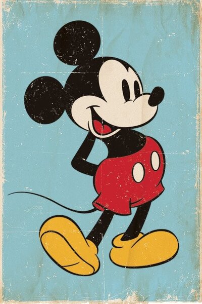 Plakát, Obraz - Myšák Mickey (Mickey Mouse) - Retro