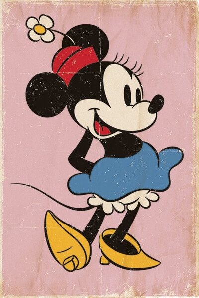 Plakát, Obraz - Minnie Mouse - Retro