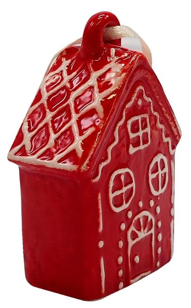 Závěsný keramický domek červený 7,5 x 5cm 3001429B