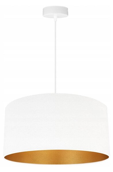 Závěsné svítidlo Mediolan, 1x bílé/zlaté textilní stínítko, (výběr ze 2 barev konstrukce), (fi 40cm)
