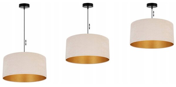 Závěsné svítidlo Mediolan, 1x světle béžové/zlaté textilní stínítko, (výběr ze 2 barev konstrukce), (fi 40cm)
