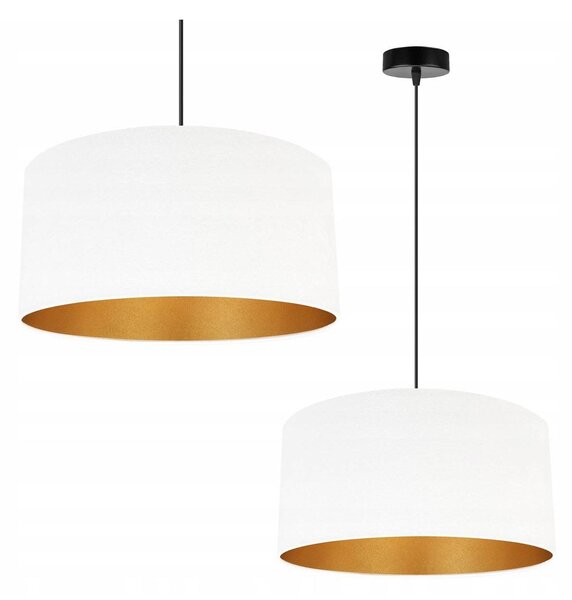 Závěsné svítidlo Mediolan, 1x bílé/zlaté textilní stínítko, (výběr ze 2 barev konstrukce), (fi 40cm)