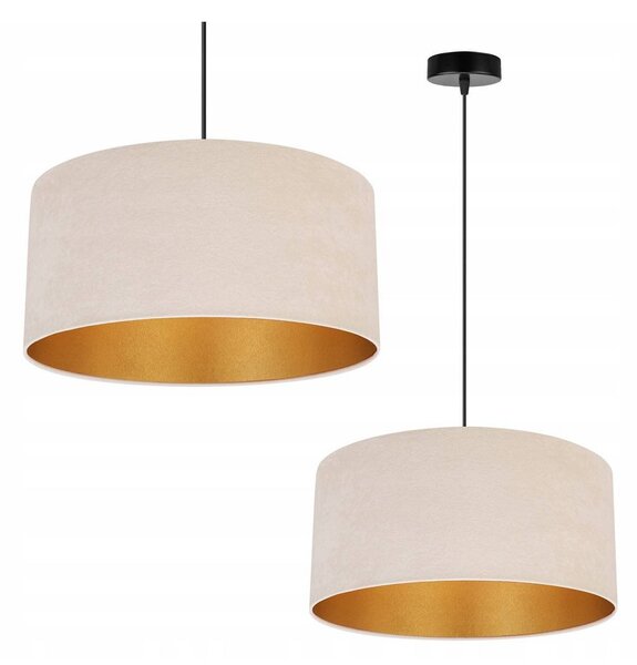 Závěsné svítidlo Mediolan, 1x světle béžové/zlaté textilní stínítko, (výběr ze 2 barev konstrukce), (fi 40cm)