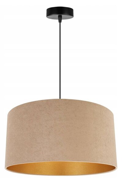 Závěsné svítidlo Mediolan, 1x tmavě obéžové/zlaté textilní stínítko, (fi 40cm)