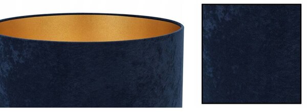 Závěsné svítidlo Mediolan, 1x tmavěmodré/zlaté textilní stínítko, (fi 40cm)