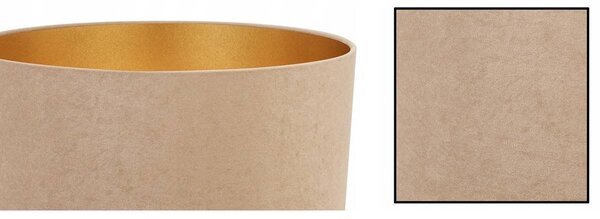 Závěsné svítidlo Mediolan, 1x tmavě obéžové/zlaté textilní stínítko, (fi 40cm)