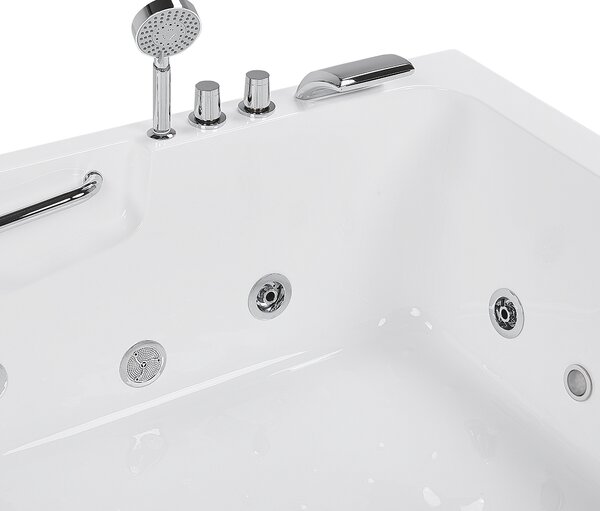 Rohová vířivá vana s LED osvětlením BAYAMO Pravá 170 x 120 cm Bílá