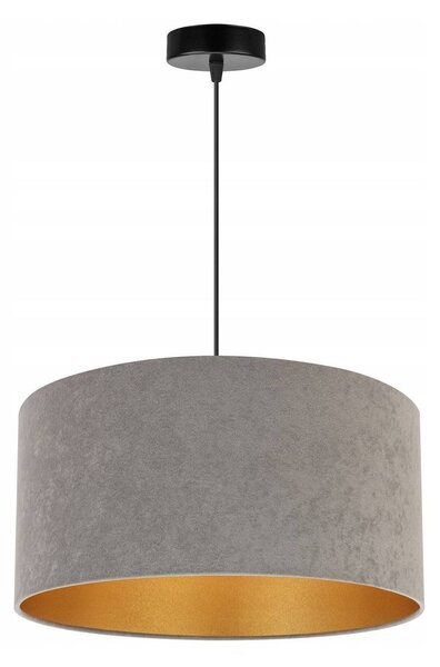 Závěsné svítidlo Mediolan, 1x šedé/zlaté textilní stínítko, (fi 40cm)