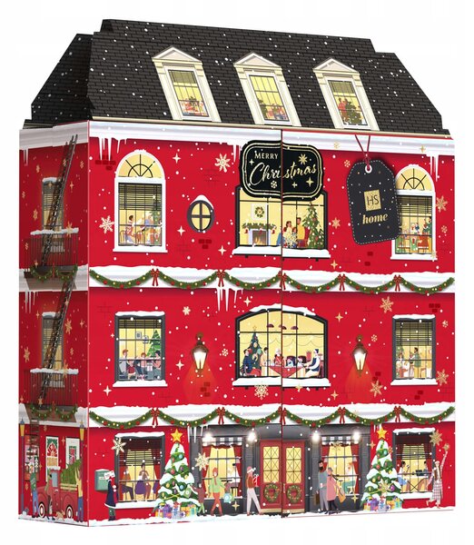 Adventní kalendář Hiskin - stojící domeček s kosmetikou