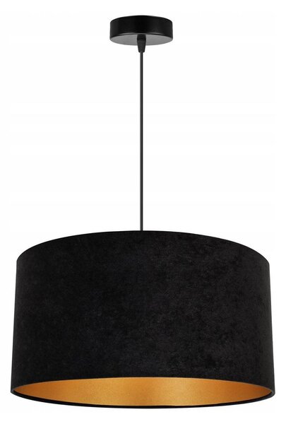 Závěsné svítidlo Mediolan, 1x černé/zlaté textilní stínítko, (fi 40cm)