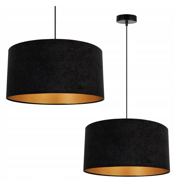 Závěsné svítidlo Mediolan, 1x černé/zlaté textilní stínítko, (fi 40cm)