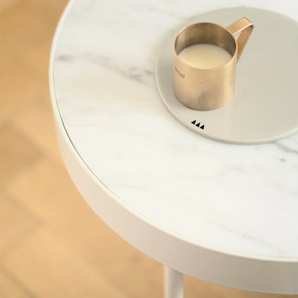 Ferm Living designové odkládací stolky Marble Small (bílá)
