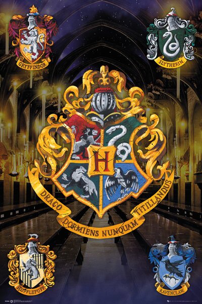 Plakát, Obraz - Harry Potter - Bradavické erby