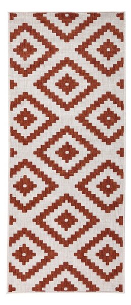 Hnědo-krémový venkovní koberec NORTHRUGS Malta, 80 x 250 cm