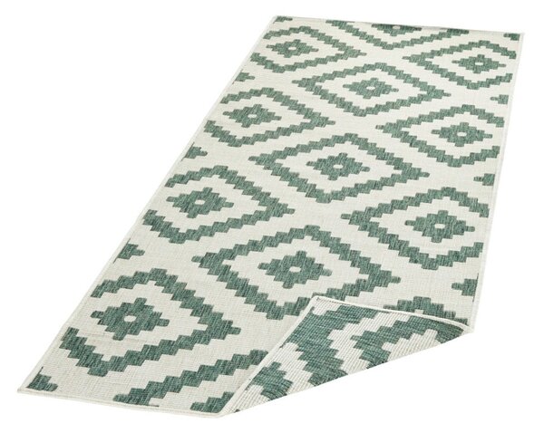 Zeleno-krémový venkovní koberec NORTHRUGS Malta, 80 x 250 cm