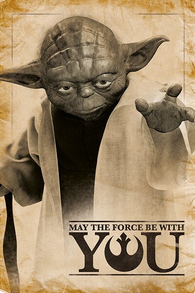 Plakát, Obraz - Star Wars - Yoda, May The Force Be With You, (61 x 91.5 cm)