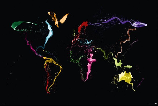 Plakát, Obraz - Michael Tompsett - World map